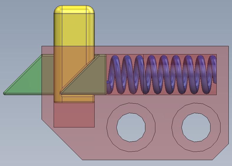 Slider in installation state - fully retracted