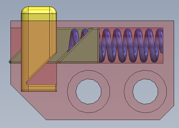 Slider with button fully pressed